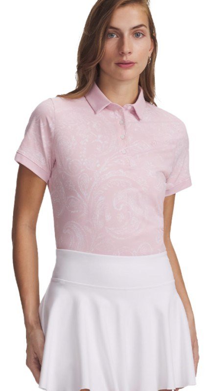 Under Armour Drive Printed dámske polo, prime pink/white