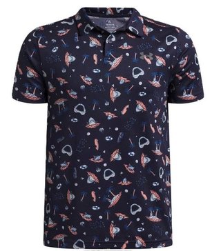 Under Armour Matchplay Printed detské polo, midnight navy/posh pink/castlerock