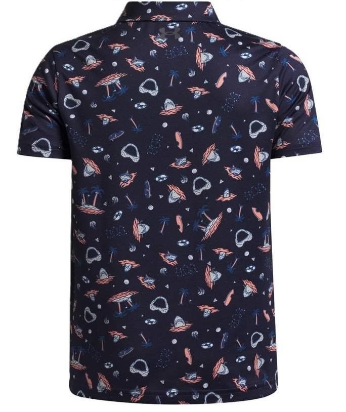 Under Armour Matchplay Printed detské polo, midnight navy/posh pink/castlerock