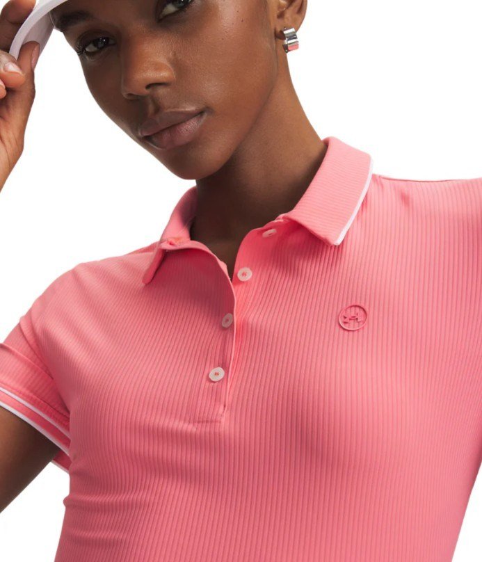 Under Armour Drive Chill dámske polo, bittersweet pink/white