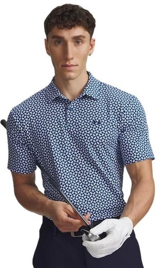 Under Armour UA T2G Printed pánske polo, varsity blue/white/midnight navy