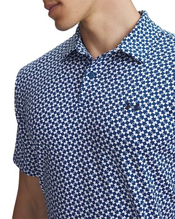 Under Armour UA T2G Printed pánske polo, varsity blue/white/midnight navy