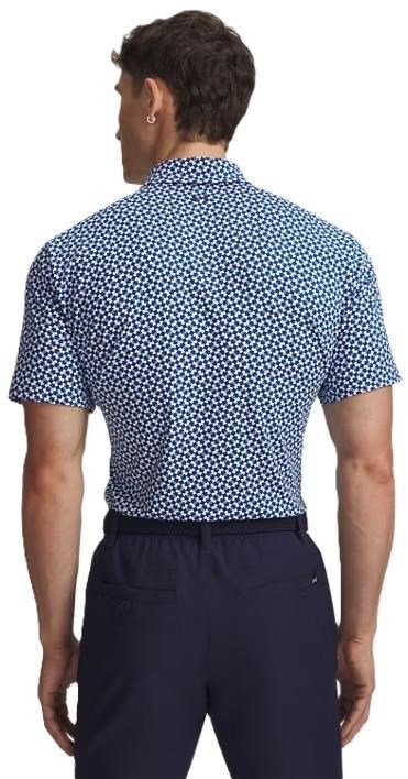 Under Armour UA T2G Printed pánske polo, varsity blue/white/midnight navy