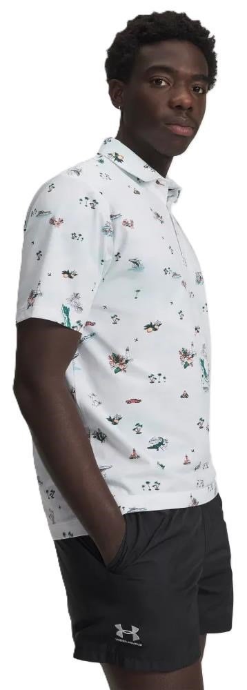 Under Armour ArmourDry Golf Trip Printed pánske polo, biele
