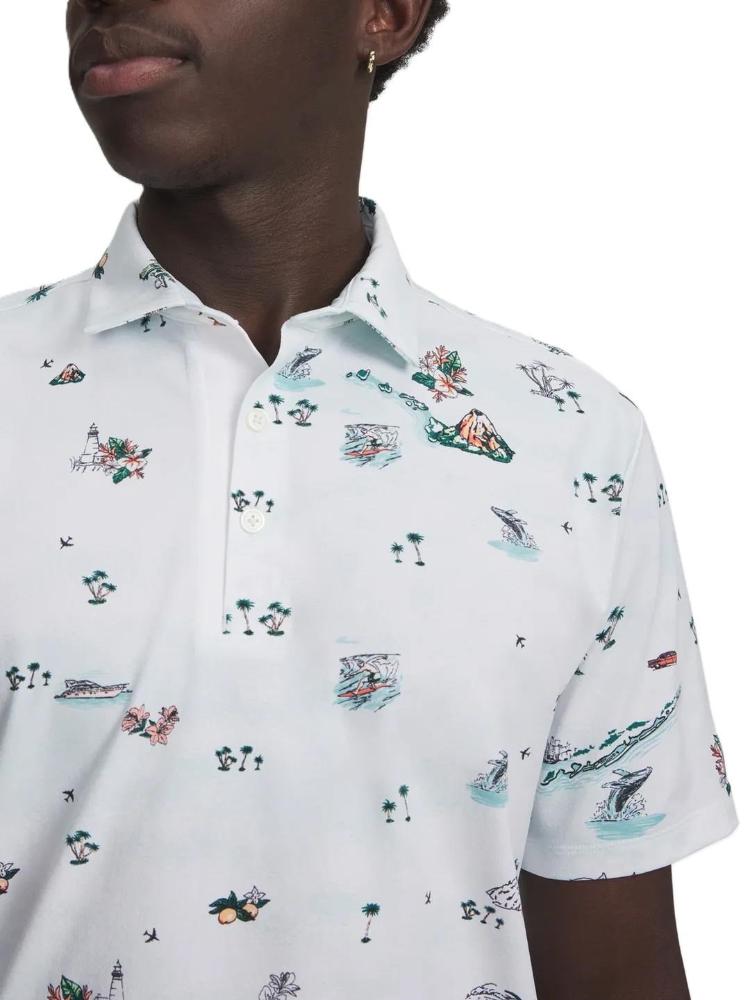 Under Armour ArmourDry Golf Trip Printed pánske polo, biele