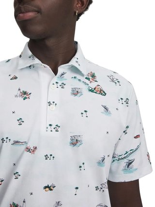 Under Armour ArmourDry Golf Trip Printed pánske polo, biele