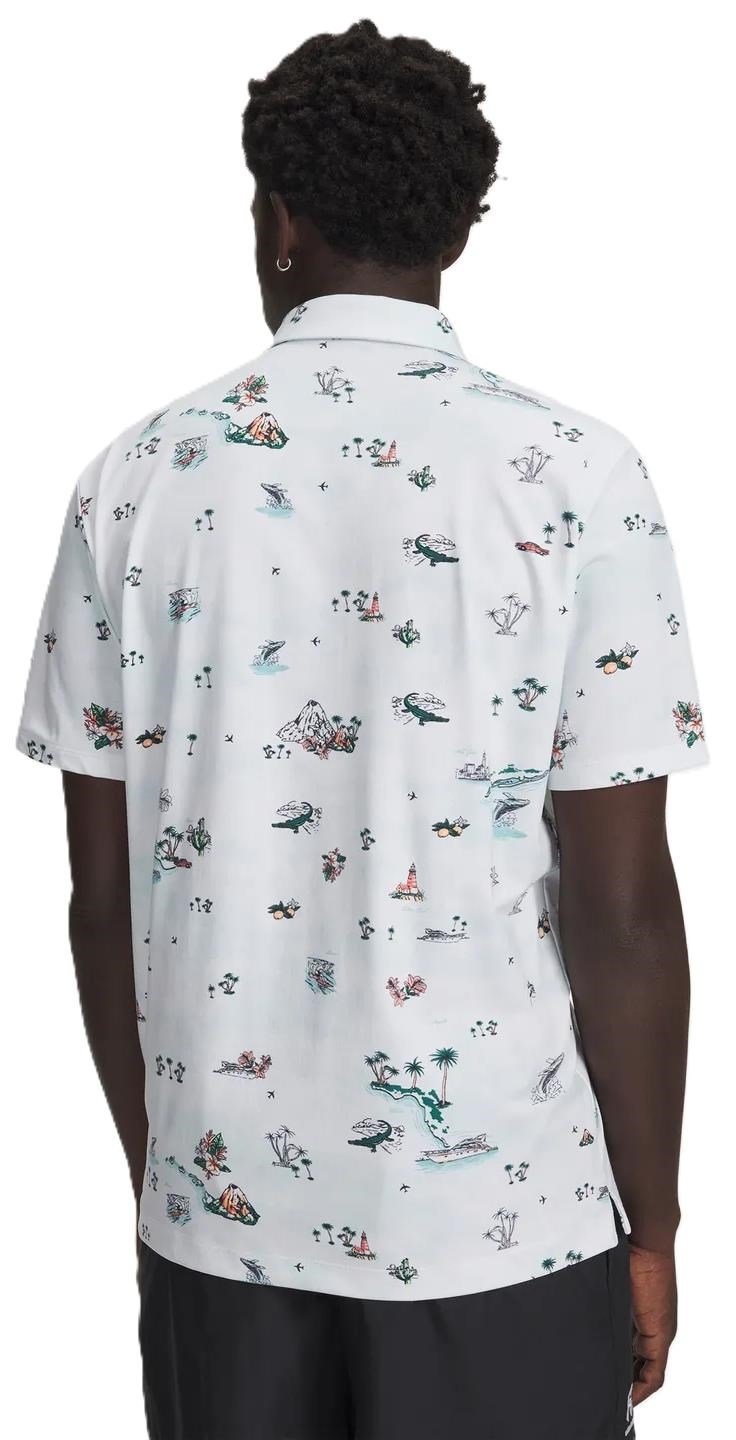 Under Armour ArmourDry Golf Trip Printed pánske polo, biele