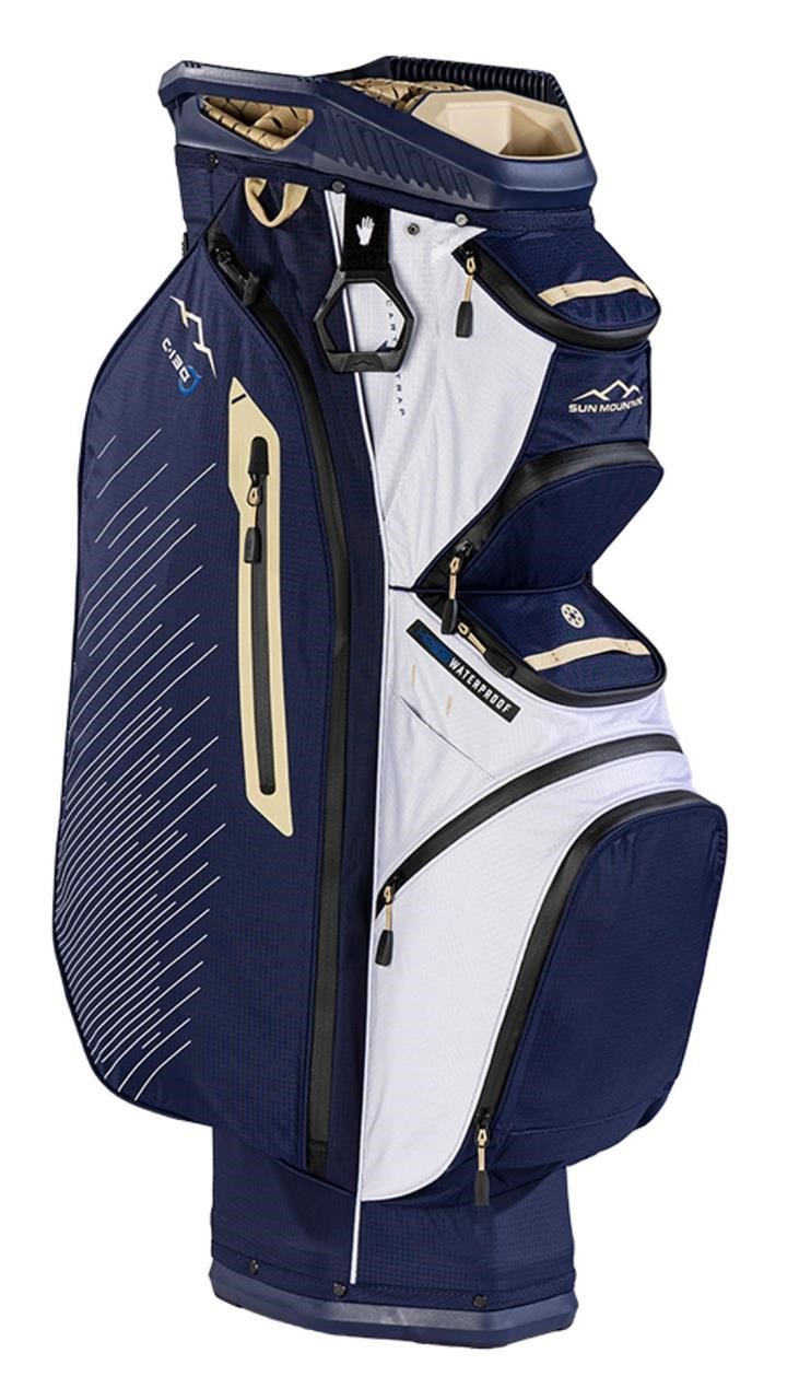 Sun Mountain H2NO C130 cart bag, navy/gold/white
