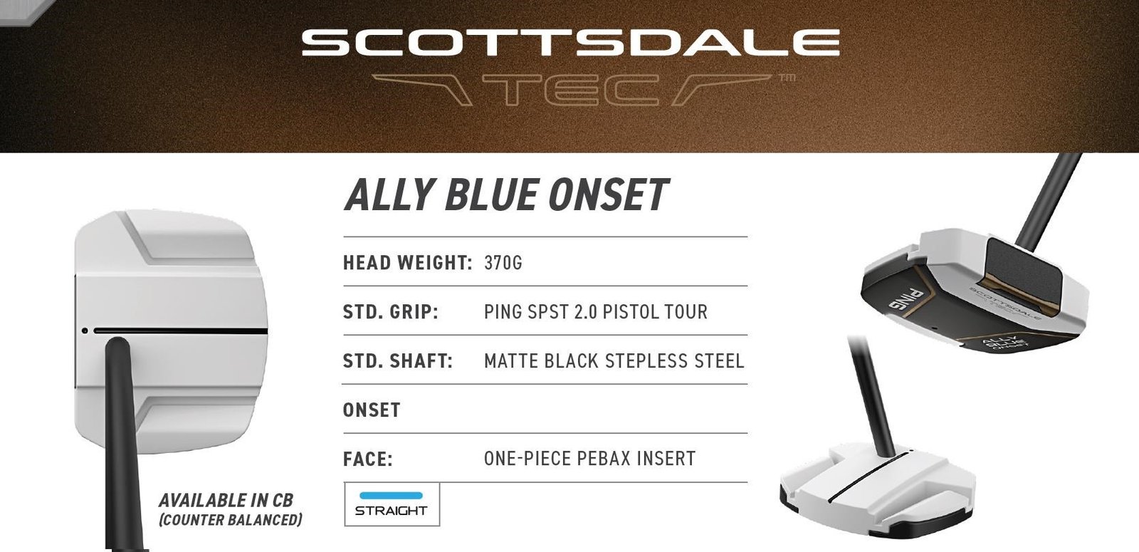 PING Scottsdale Tec Ally Blue Onset putter