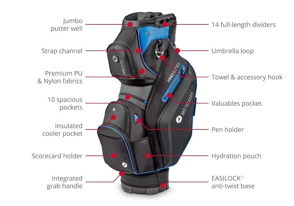 Motocaddy Pro-Series cart bag, čierno/antracitový