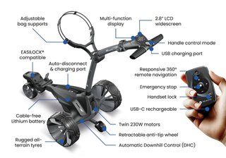 Motocaddy NEW M7 REMOTE DHC elektrický vozík 2026, M7 Ultra Lithium, grafitová