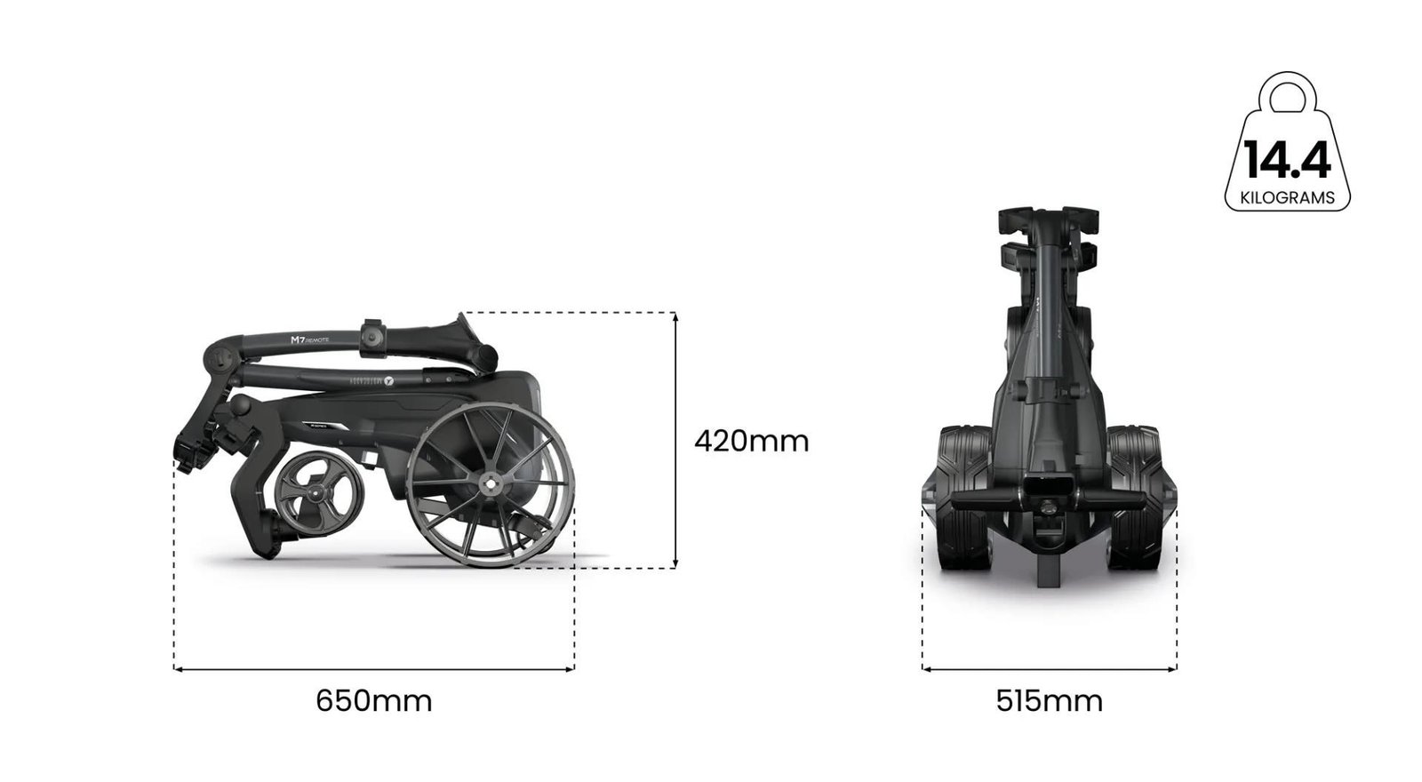 Motocaddy NEW M7 REMOTE DHC elektrický vozík 2026, M7 Ultra Lithium, grafitová