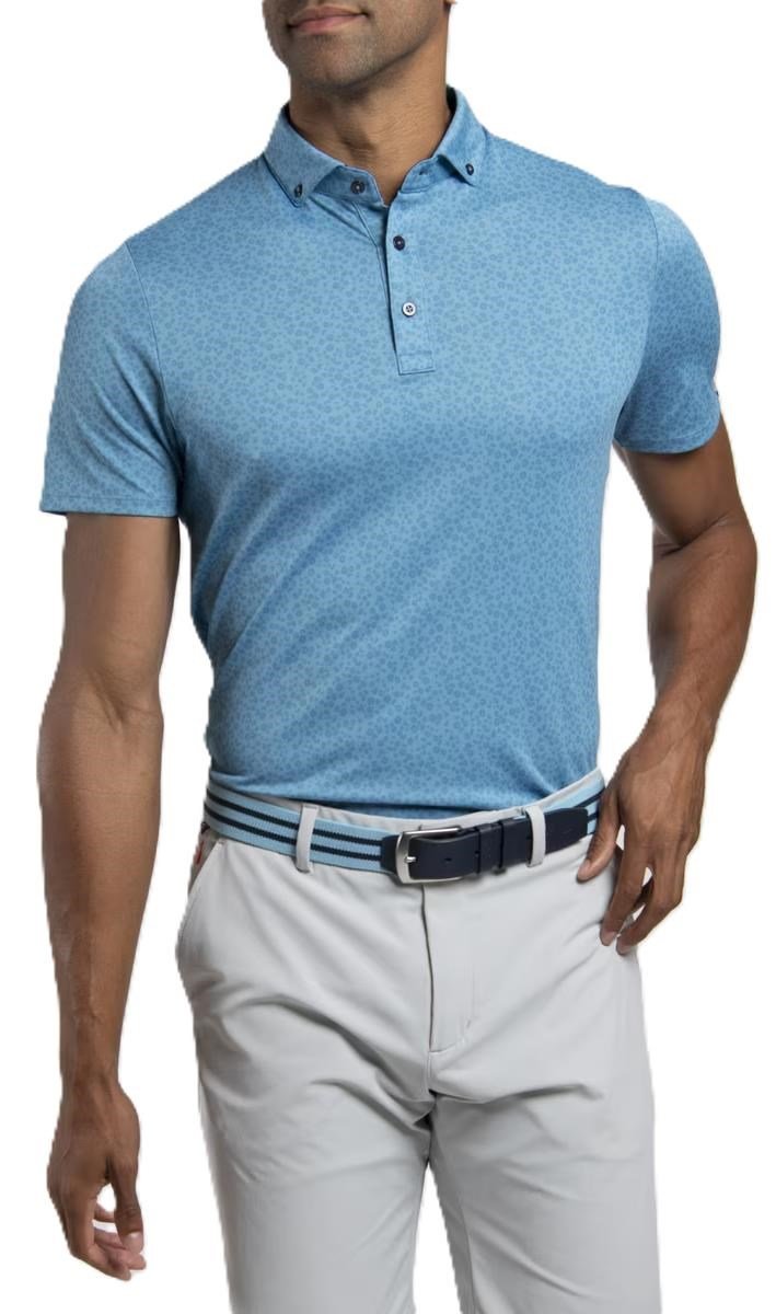 KJUS Lance Printed pánske polo, atlas blue