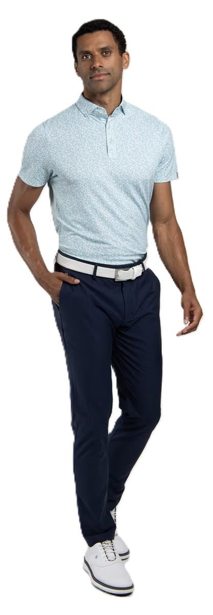 KJUS Lance Printed pánske polo, riverbank/white