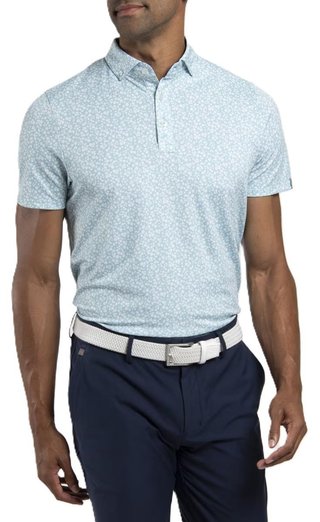 KJUS Lance Printed pánske polo, riverbank/white