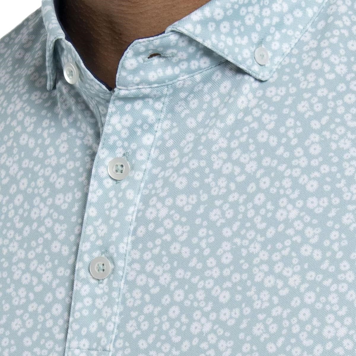KJUS Lance Printed pánske polo, riverbank/white