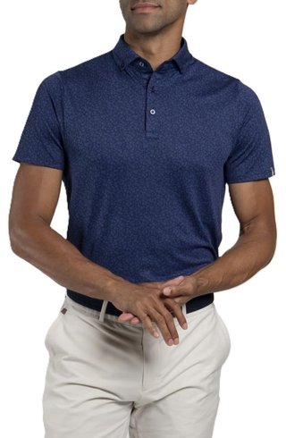 KJUS Lance Printed pánske polo, atlanta blue