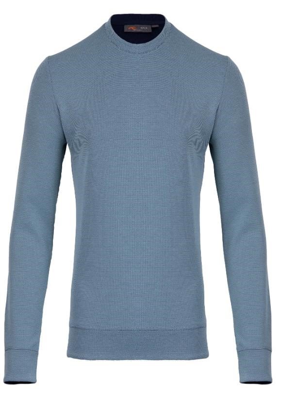 KJUS Essentials Crew Neck pánska mikina, riverbank/atlanta blue