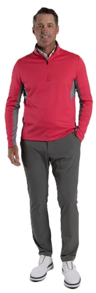 KJUS Hydraulic Midlayer Half-Zip pánska mikina, rhubarb/pewter