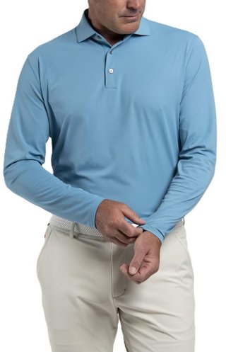 KJUS Cool Point Longsleeve pánske polo, atlas blue