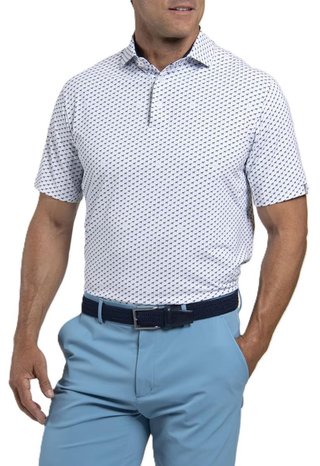 KJUS Golfer pánske polo, white/atlanta blue