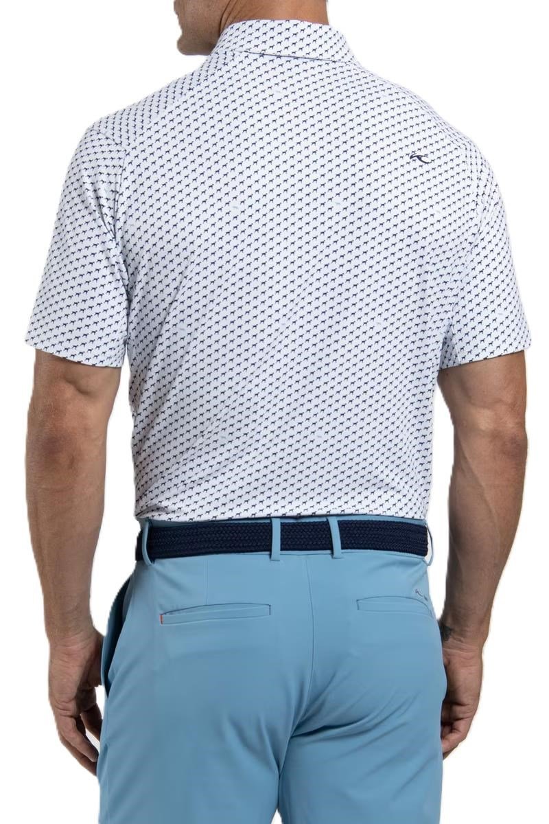 KJUS Golfer pánske polo, white/atlanta blue