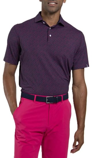 KJUS Golfer pánske polo, rhubarb/atlanta blue