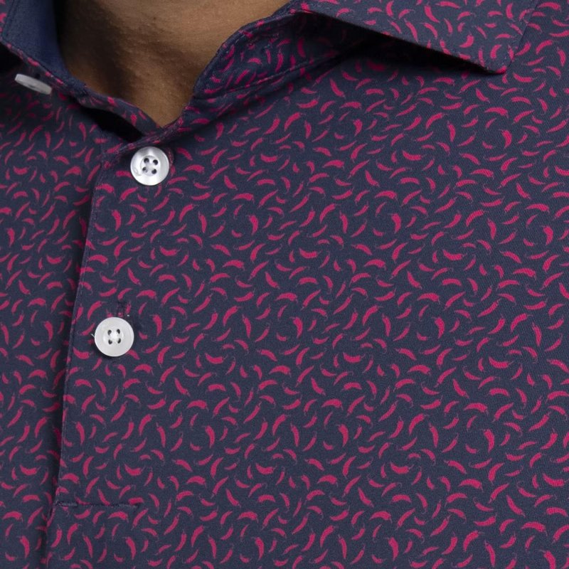 KJUS Golfer pánske polo, rhubarb/atlanta blue