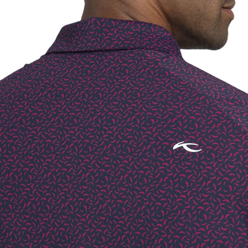 KJUS Golfer pánske polo, rhubarb/atlanta blue