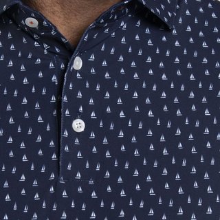 KJUS Golfer pánske polo, atlanta blue/white
