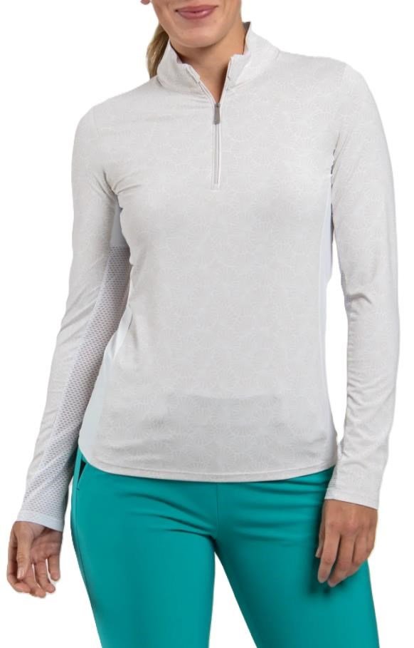KJUS Sunshine Printed Half-Zip dámska mikina, oyster/white