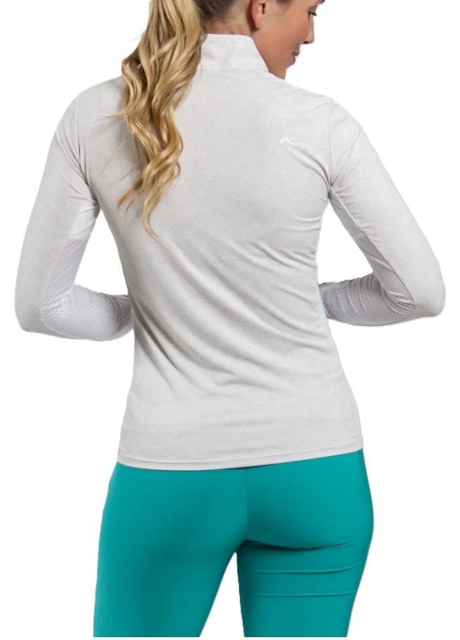 KJUS Sunshine Printed Half-Zip dámska mikina, oyster/white