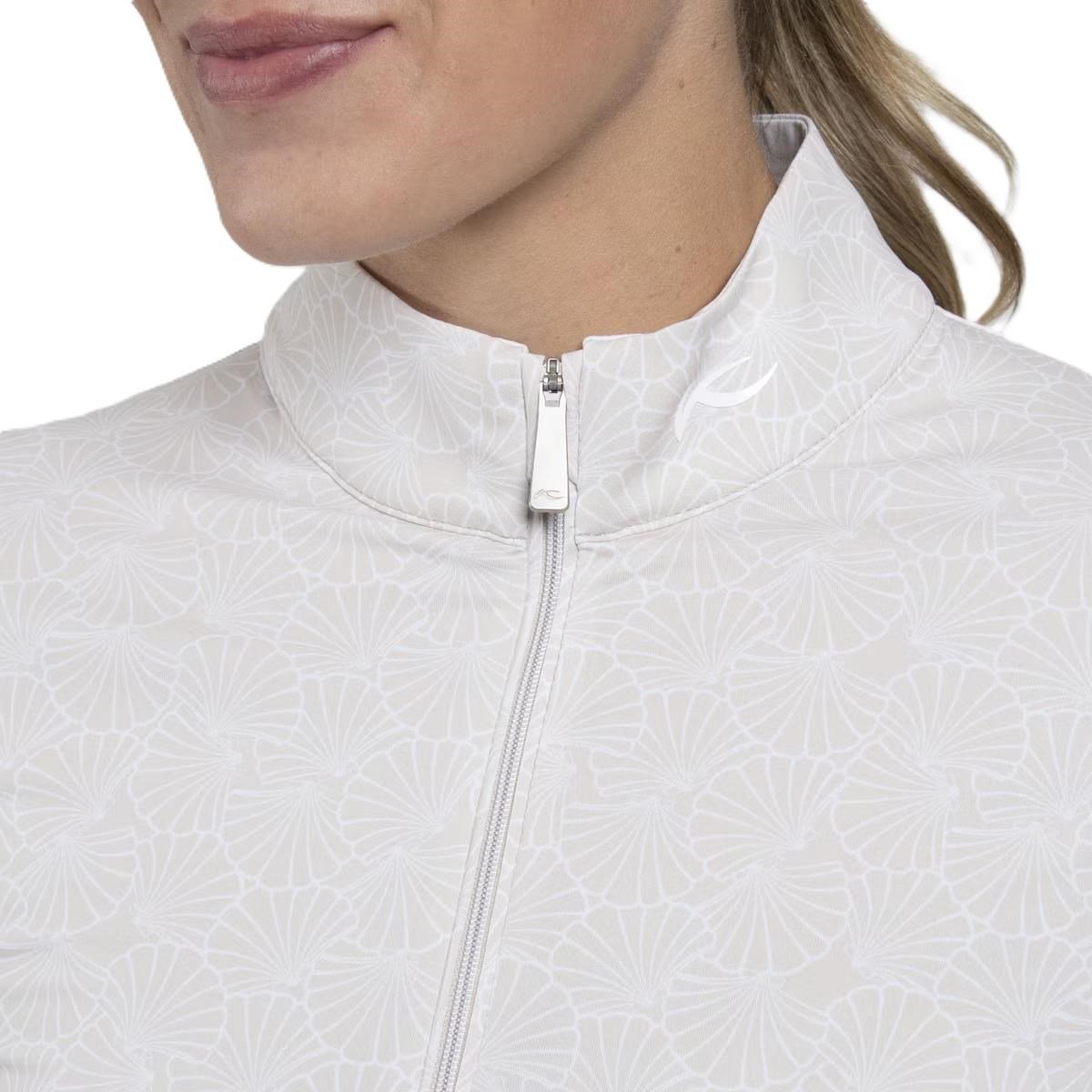 KJUS Sunshine Printed Half-Zip dámska mikina, oyster/white