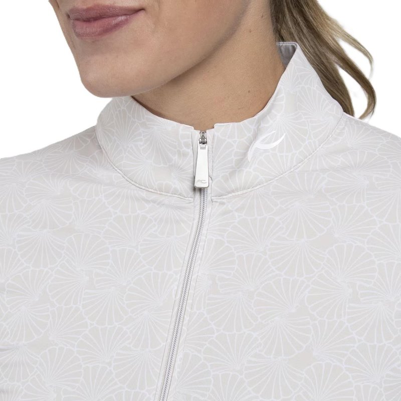 KJUS Sunshine Printed Half-Zip dámska mikina, oyster/white