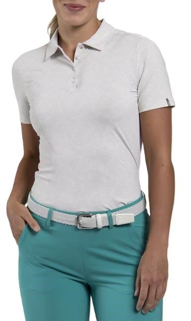 KJUS Enya Printed dámske polo, oyster/white