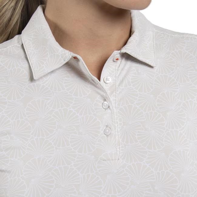 KJUS Enya Printed dámske polo, oyster/white