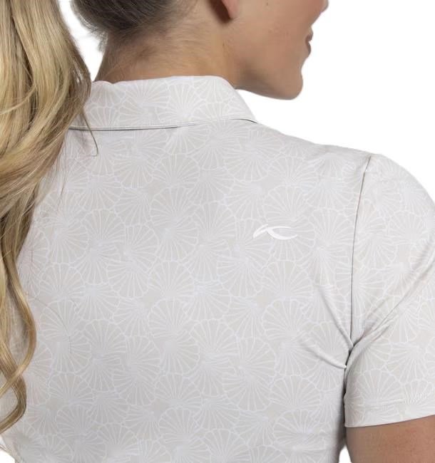 KJUS Enya Printed dámske polo, oyster/white