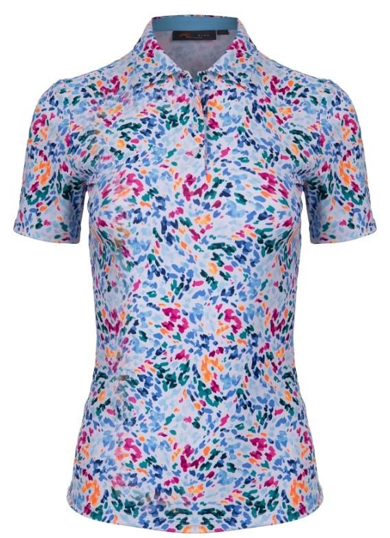 KJUS Enya Printed dámske polo, white/poolside