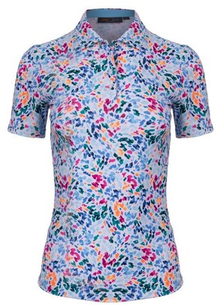 KJUS Enya Printed dámske polo, white/poolside