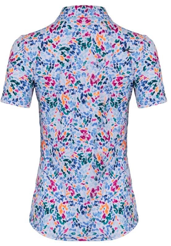 KJUS Enya Printed dámske polo, white/poolside