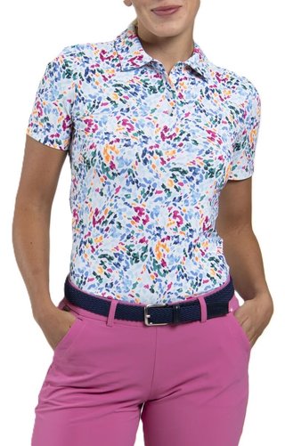 KJUS Enya Printed dámske polo, white/poolside