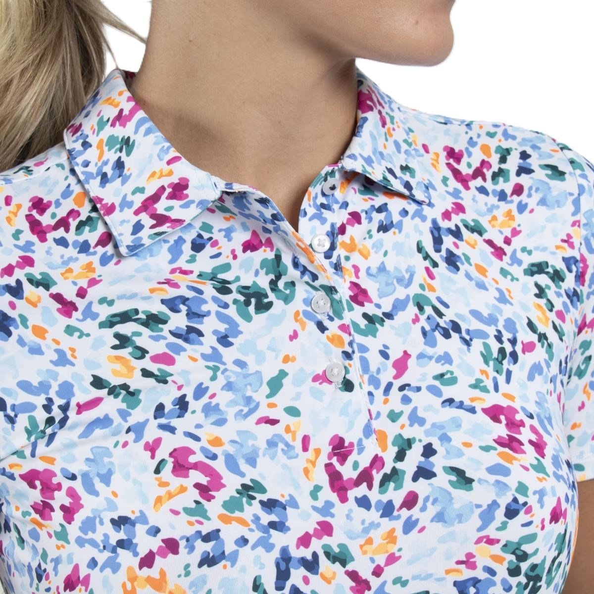 KJUS Enya Printed dámske polo, white/poolside