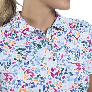 KJUS Enya Printed dámske polo, white/poolside