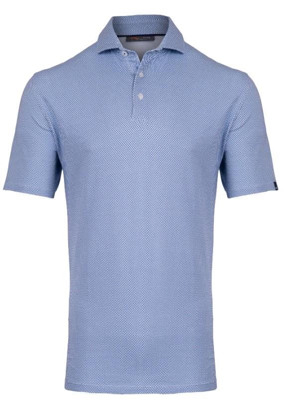 KJUS Hollow Pima Print pánske polo, white/catamaran