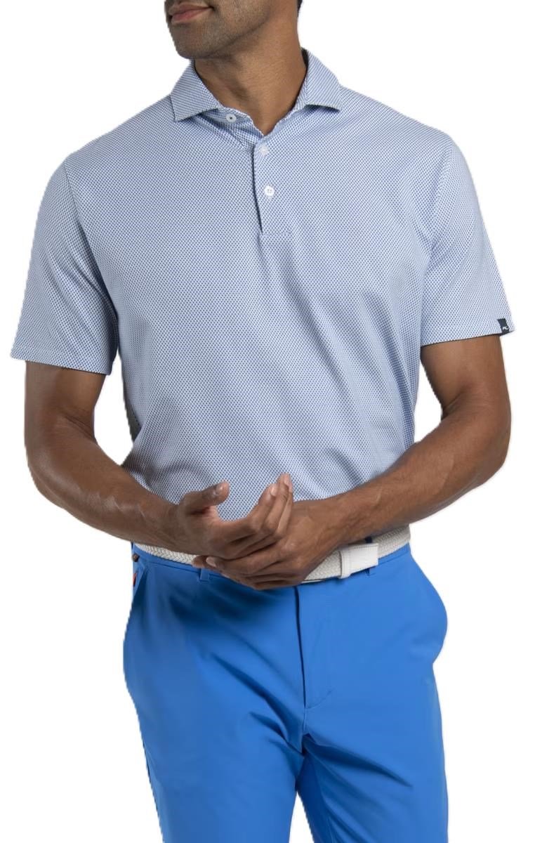 KJUS Hollow Pima Print pánske polo, white/catamaran