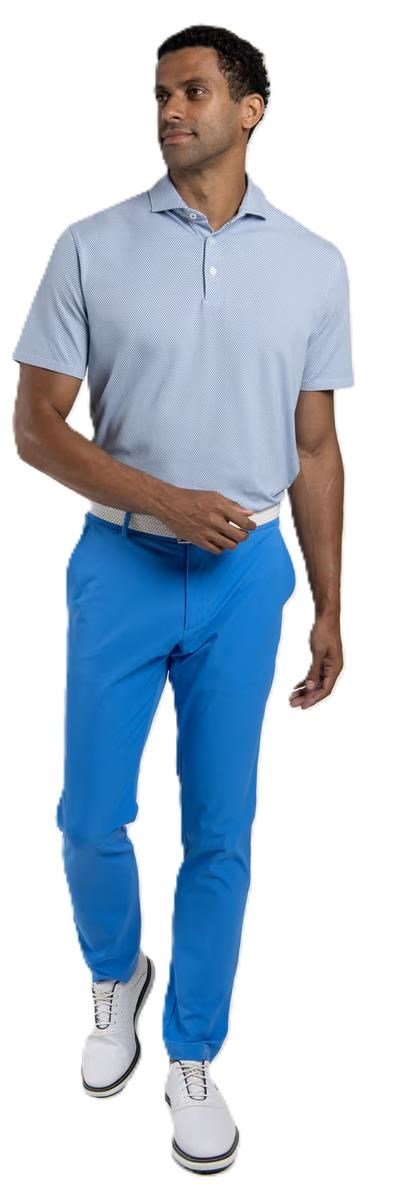 KJUS Hollow Pima Print pánske polo, white/catamaran