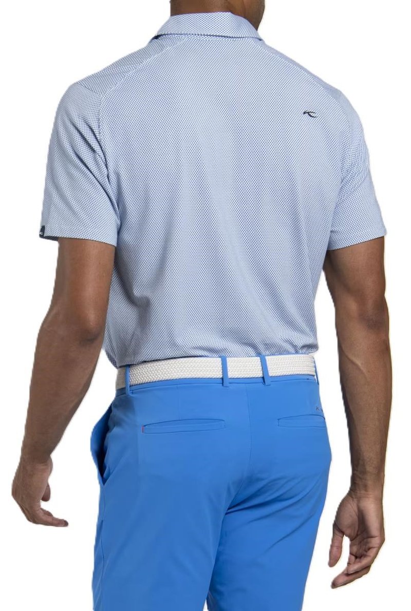 KJUS Hollow Pima Print pánske polo, white/catamaran