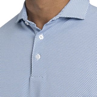 KJUS Hollow Pima Print pánske polo, white/catamaran