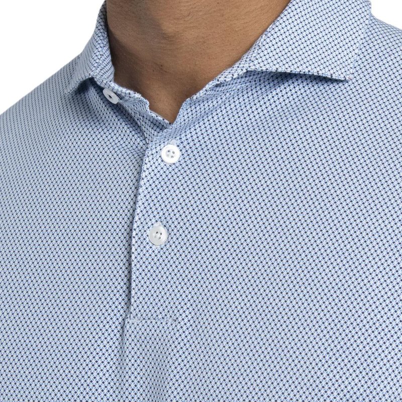 KJUS Hollow Pima Print pánske polo, white/catamaran