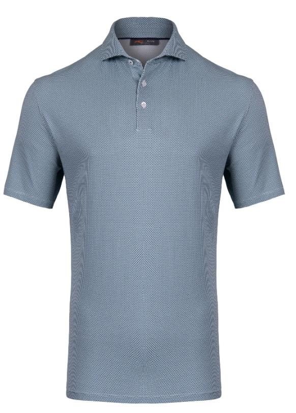 KJUS Hollow Pima Print pánske polo, riverbank/white